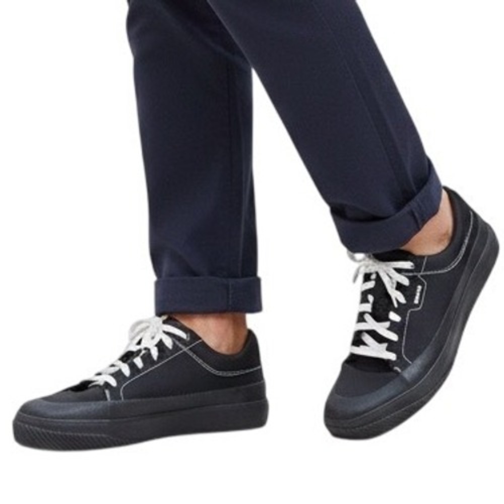 HUGO Men's Black Canvas‎ Lace Up Low Top Sneakers Size 46